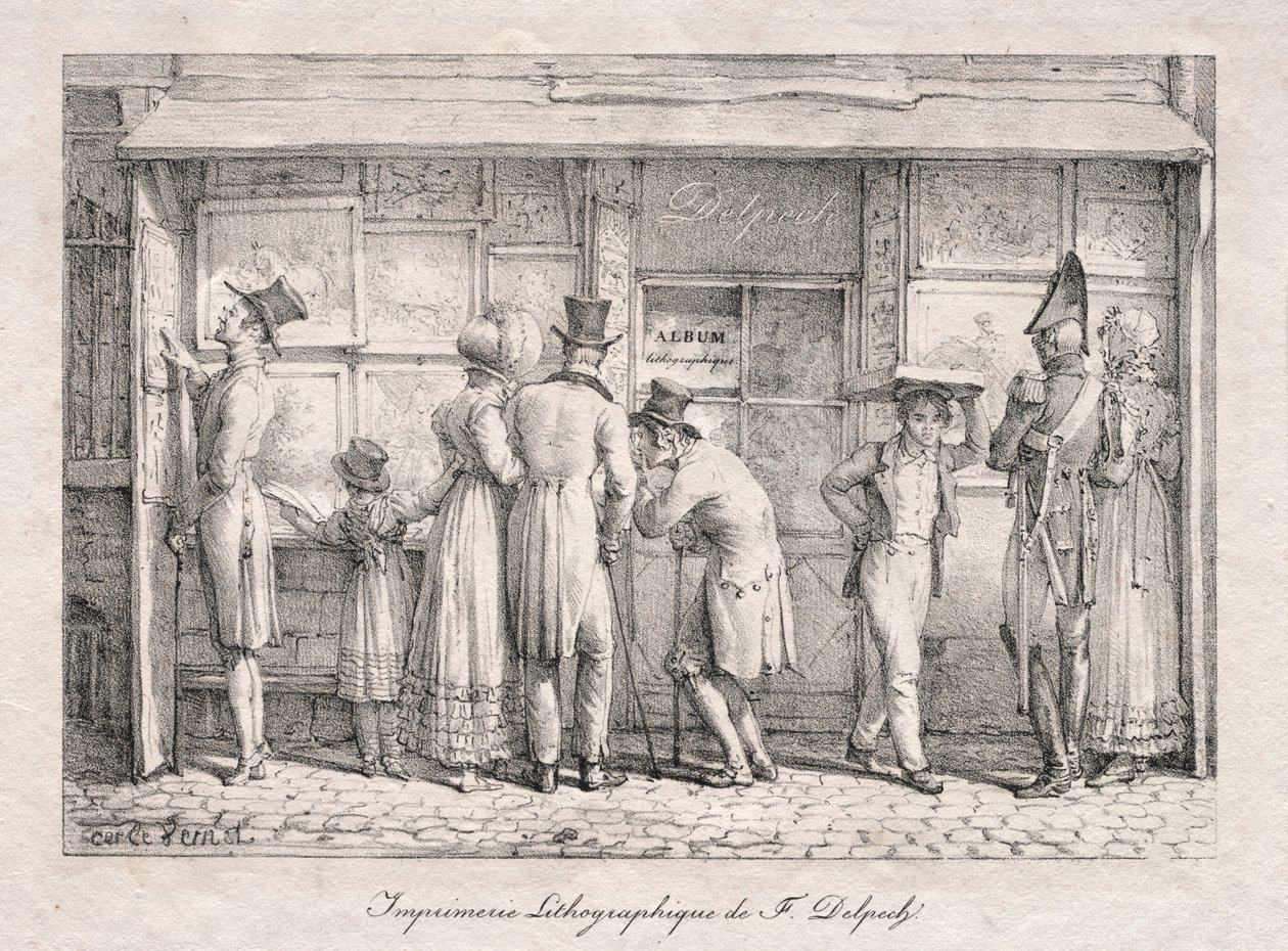 Atelier de lithographie Delpech, vers 1818 - Carle Vernet