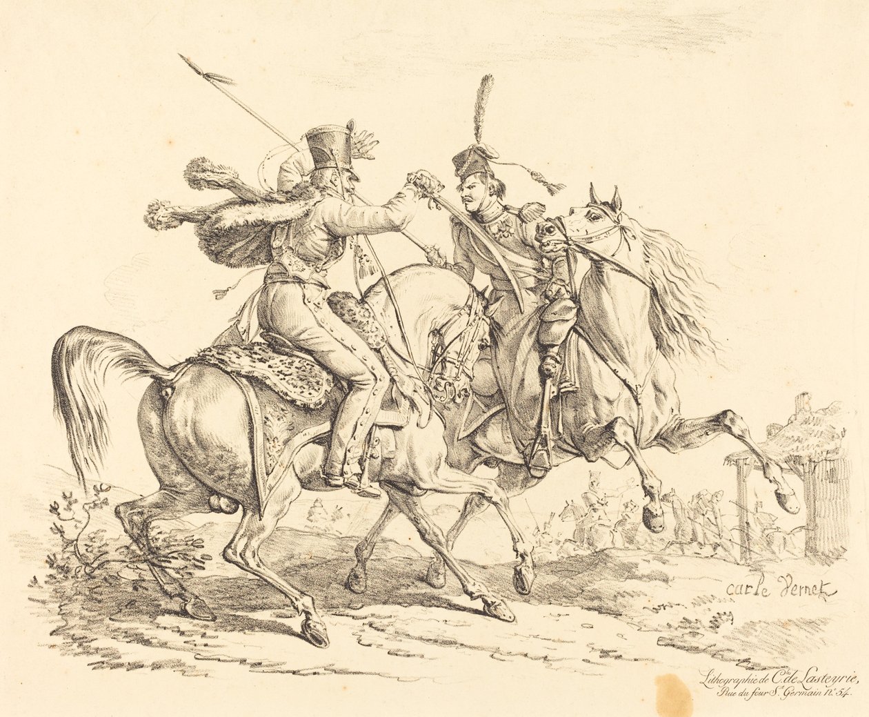 Hussard frappant un Cosaque - Carle Vernet