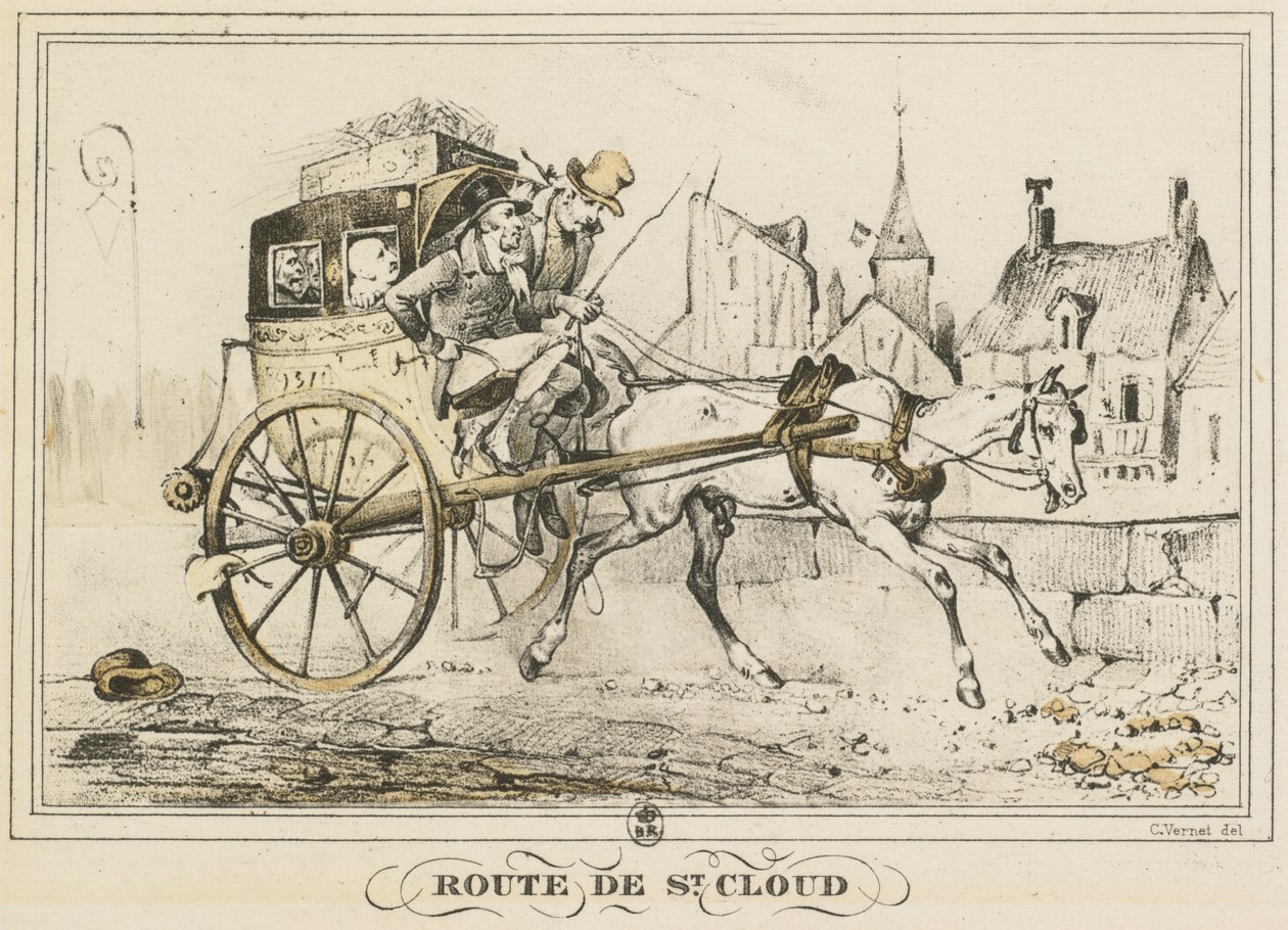 Scènes de la vie quotidienne, Route et Chemins : Route de Saint-Cloud - Carle Vernet