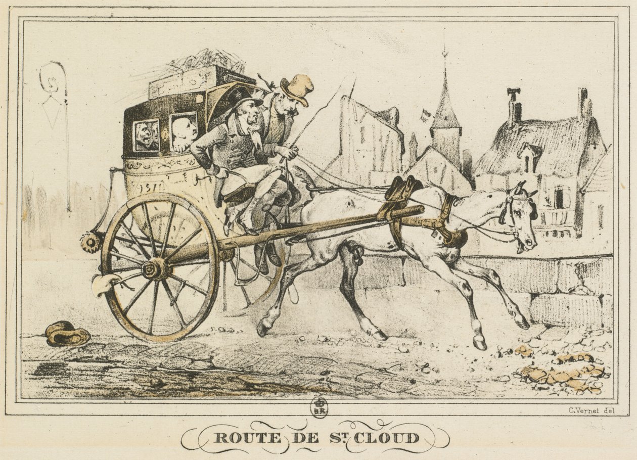 Scènes de la vie quotidienne, routes et chemins : Route de Saint-Cloud - Carle Vernet