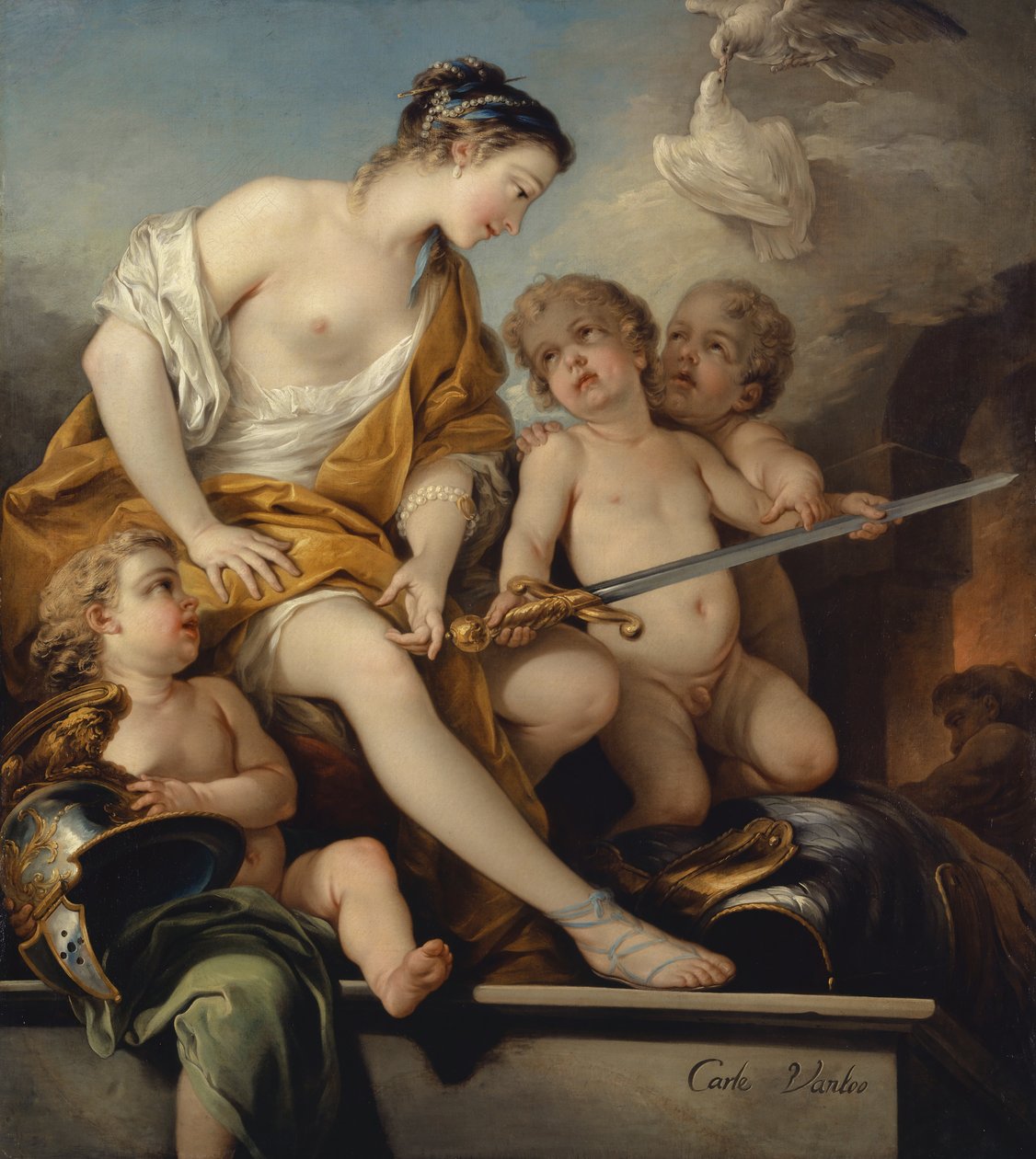 Vénus et Cupidons avec les armes de Mars, vers 1743 - Carle van Loo