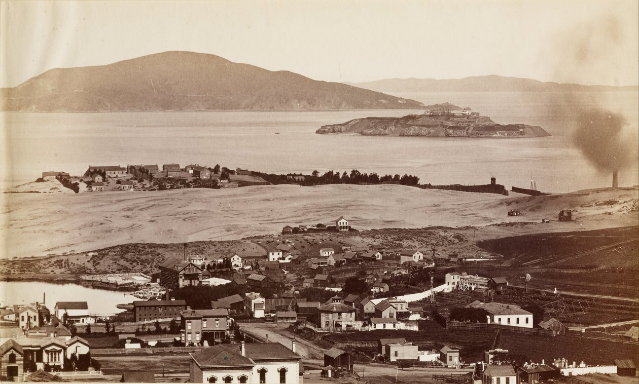 (Alcatraz et Black Pt. depuis Russian Hill, S.F.) - Carleton E. Watkins