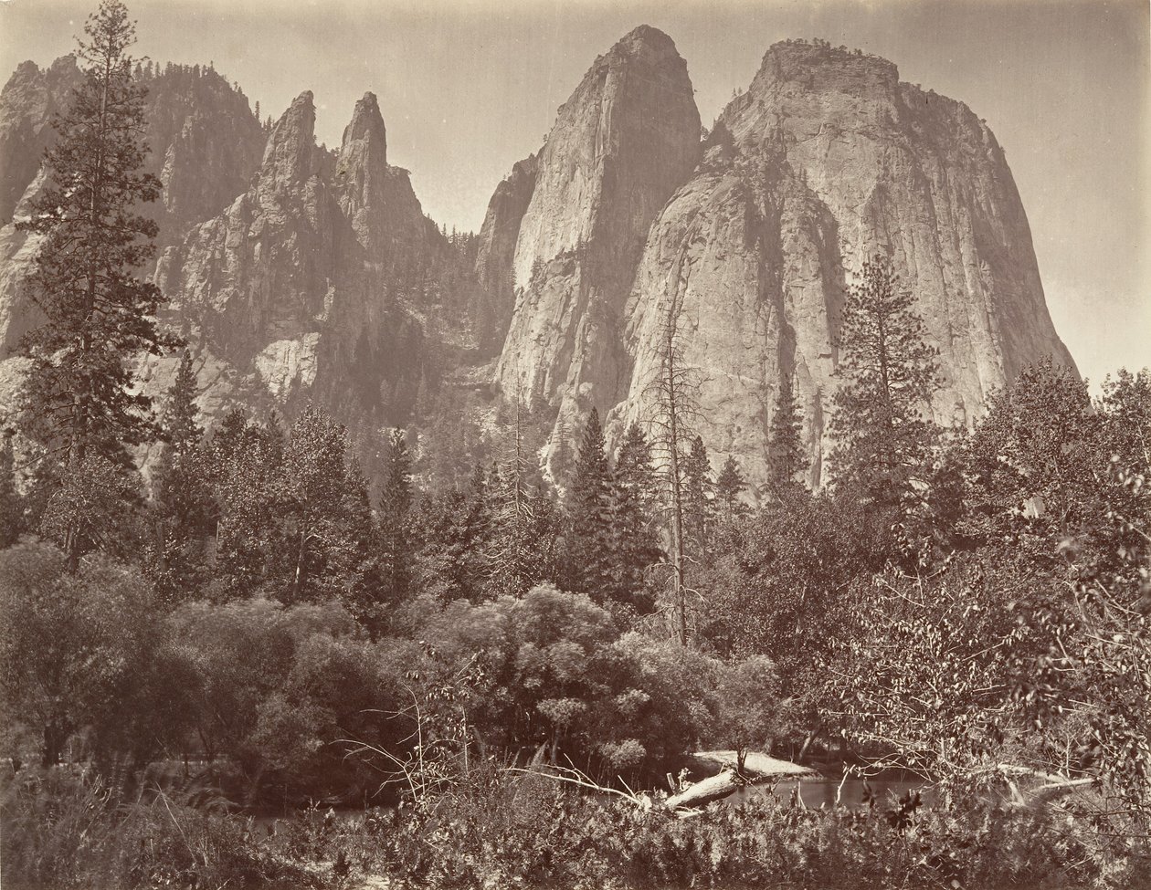 Rochers et flèches de la cathédrale - Carleton E. Watkins.