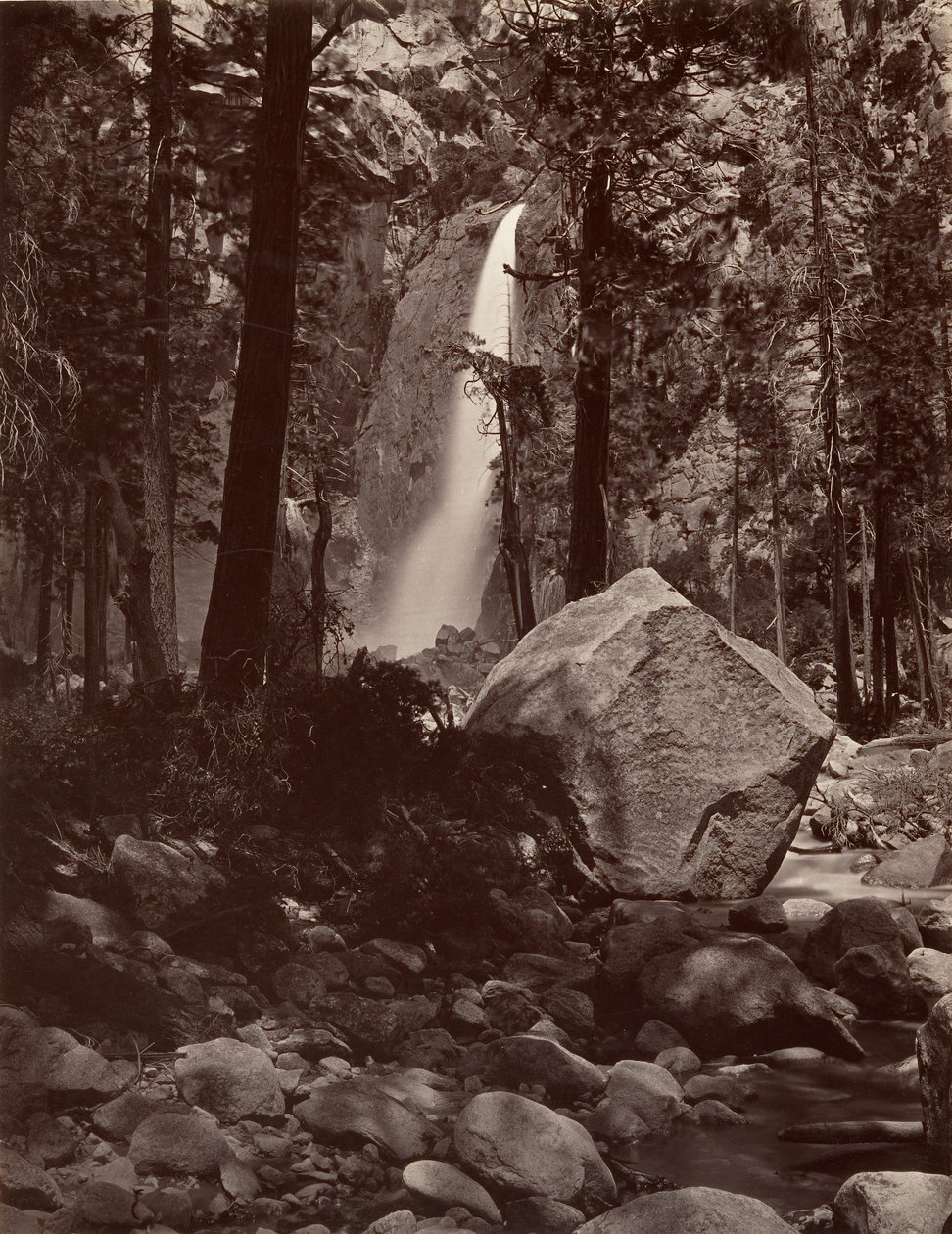 Chute inférieure de Yosemite, 1 600 pieds, vers 1872, imprimé vers 1876 - Carleton E. Watkins.