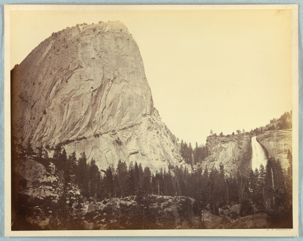 Mont Broderick, Chutes du Nevada, 700 pieds, Yosemite - Carleton E. Watkins