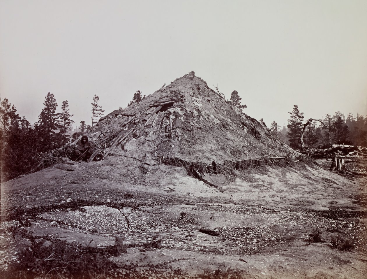 Maison de sudation indienne, comté de Mendocino, Californie, 1863 - Carleton Emmons Watkins