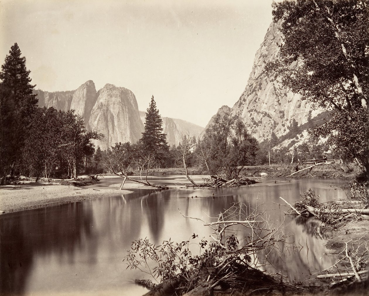 Vue plongeante sur la vallée de Yosemite, vers 1872, imprimé vers 1876 - Carleton Emmons Watkins