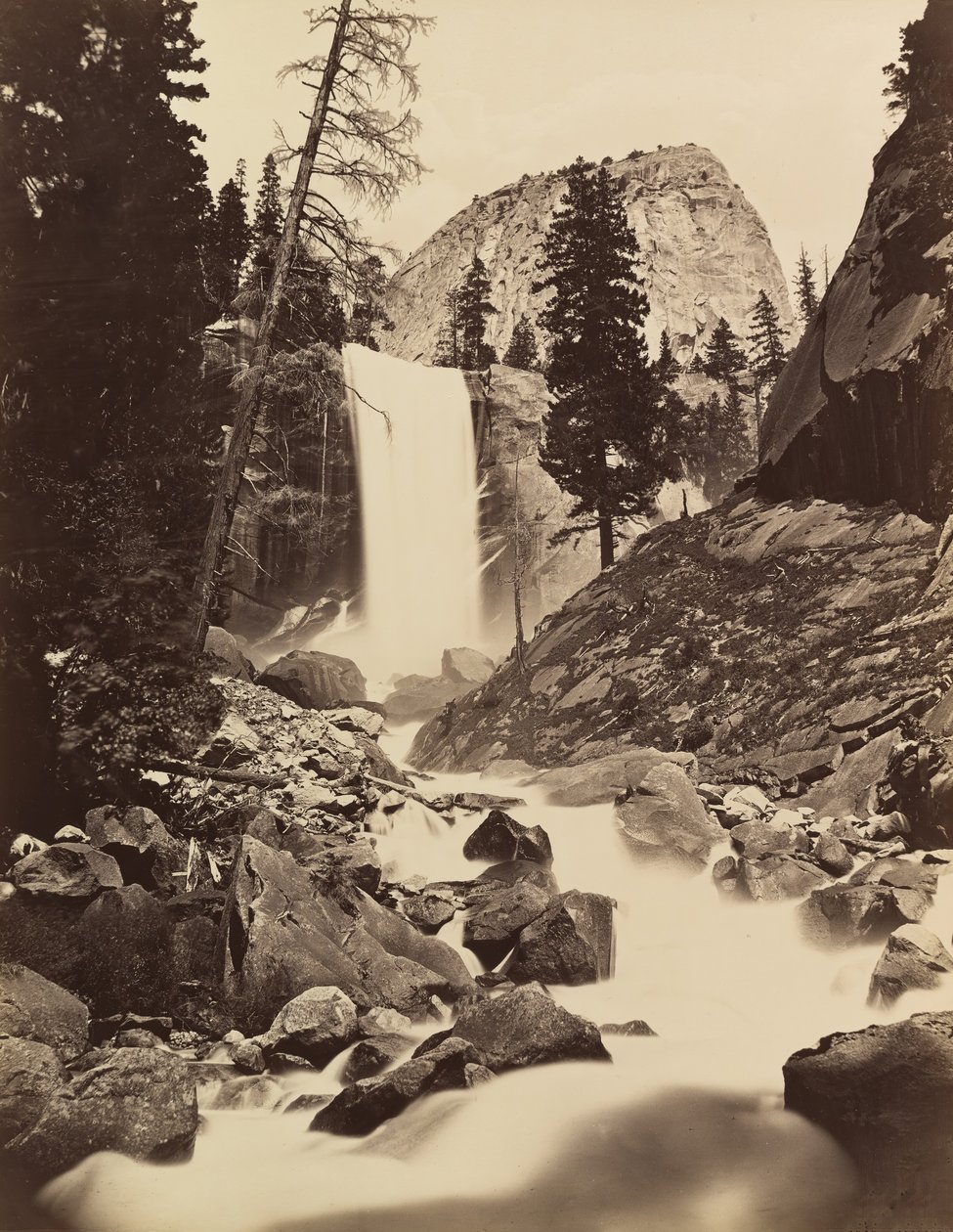 Chute de Vernal, Yosemite, 1865-66, imprimé vers 1875 - Carleton Emmons Watkins