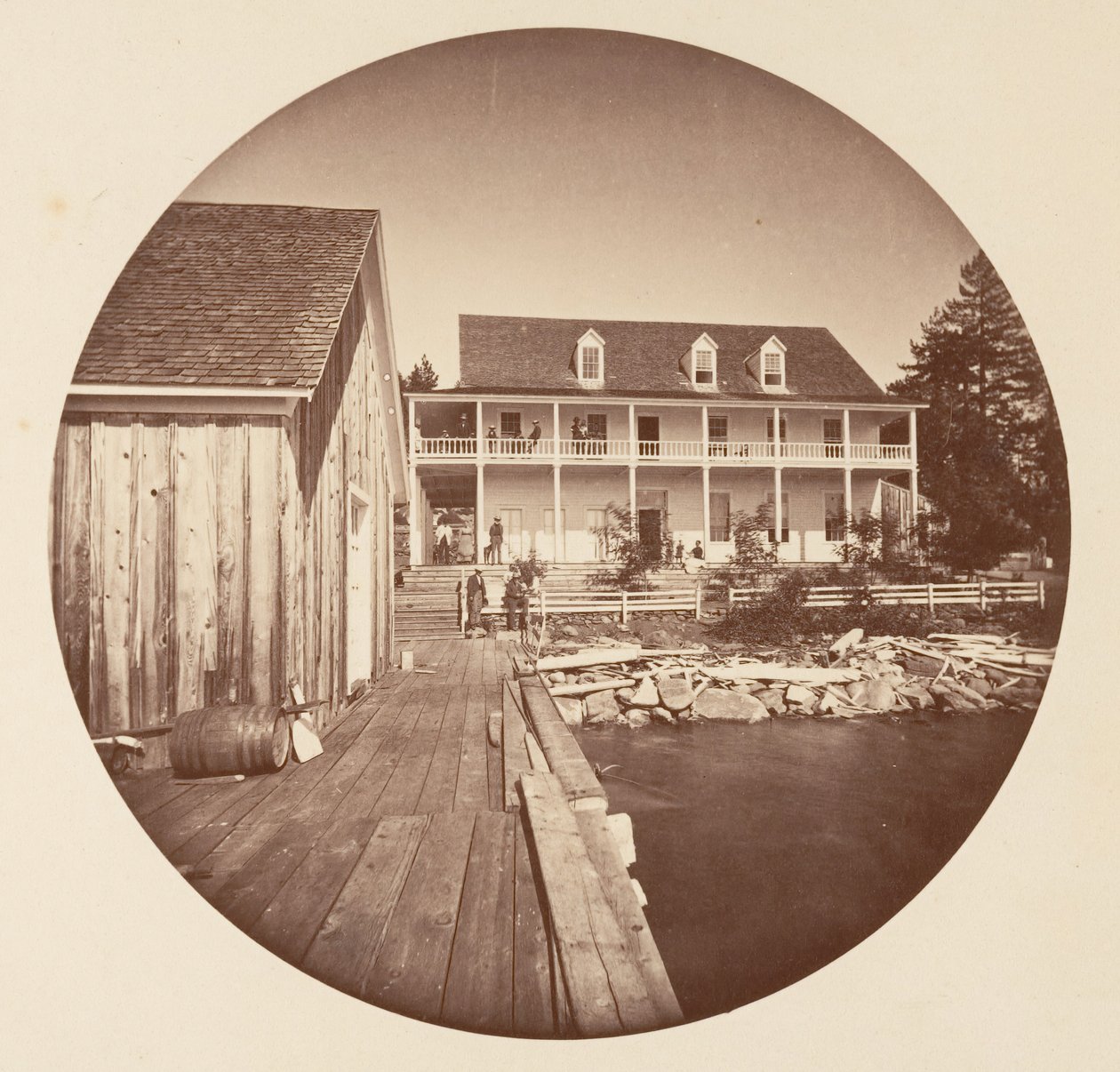 Hôtel Warm Springs, Lac Tahoe, ca. 1878 - Carleton Emmons Watkins