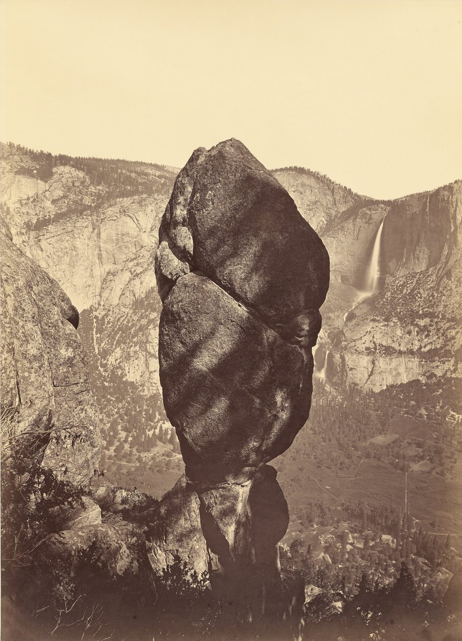 Agassiz Rock et les chutes de Yosemite, depuis Union Point - Carleton Watkins
