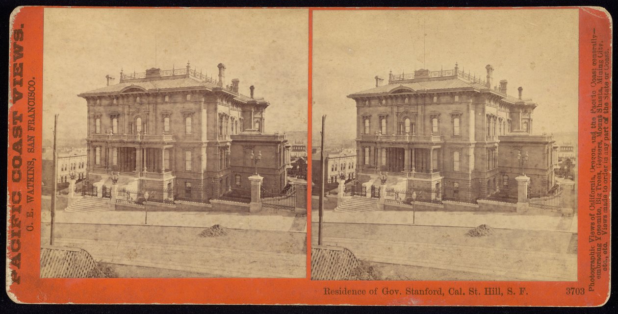 Résidence du gouverneur Stanford, Cal. St. Hill, S.F - Carleton Watkins