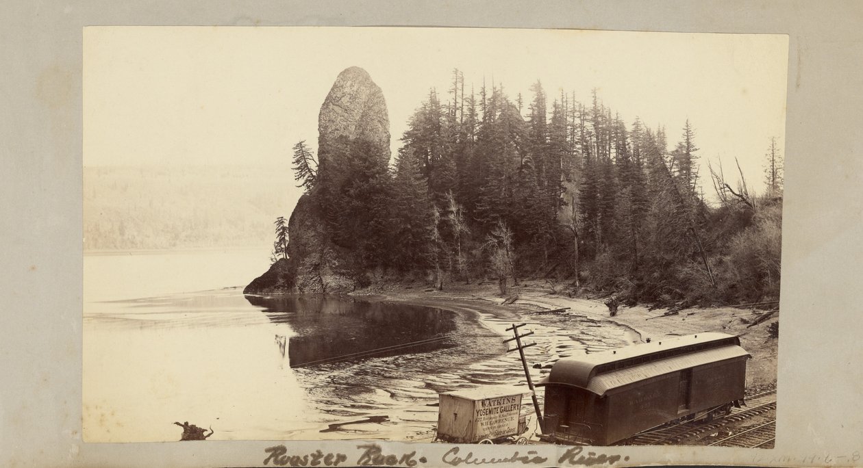 Rooster Rock, fleuve Columbia - Carleton Watkins