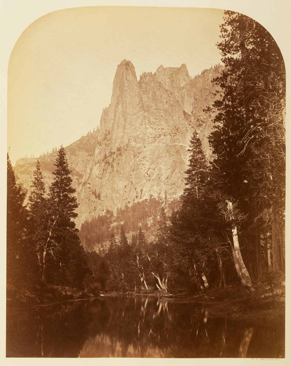 Sentinelle (vue de la vallée), 3270 pieds, Yosemite - Carleton Watkins