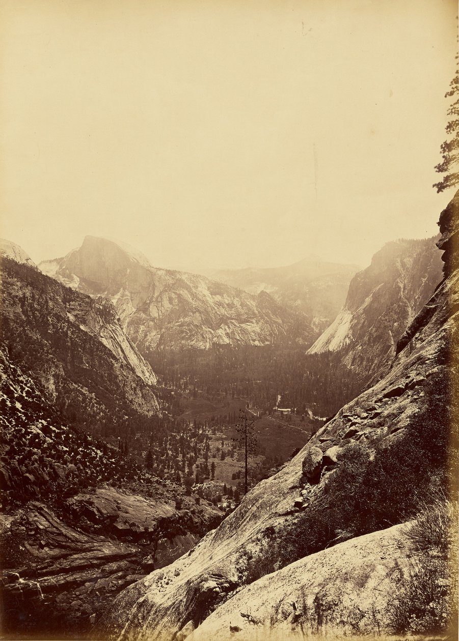 [Les dômes depuis le pied du haut Yosemite] - Carleton Watkins