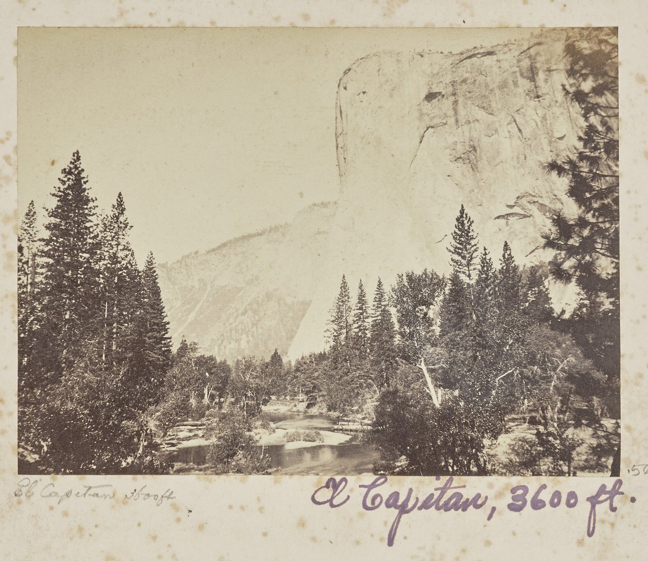 Tutocanula - El Capitan - 3600 pieds, vallée de Yosemite, comté de Mariposa, Californie (n° 1010) - Carleton Watkins