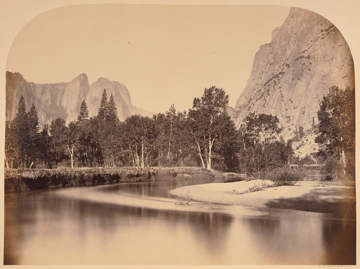 Vue depuis Camp Grove vers le bas de la vallée - Yo Semite - Carleton Watkins