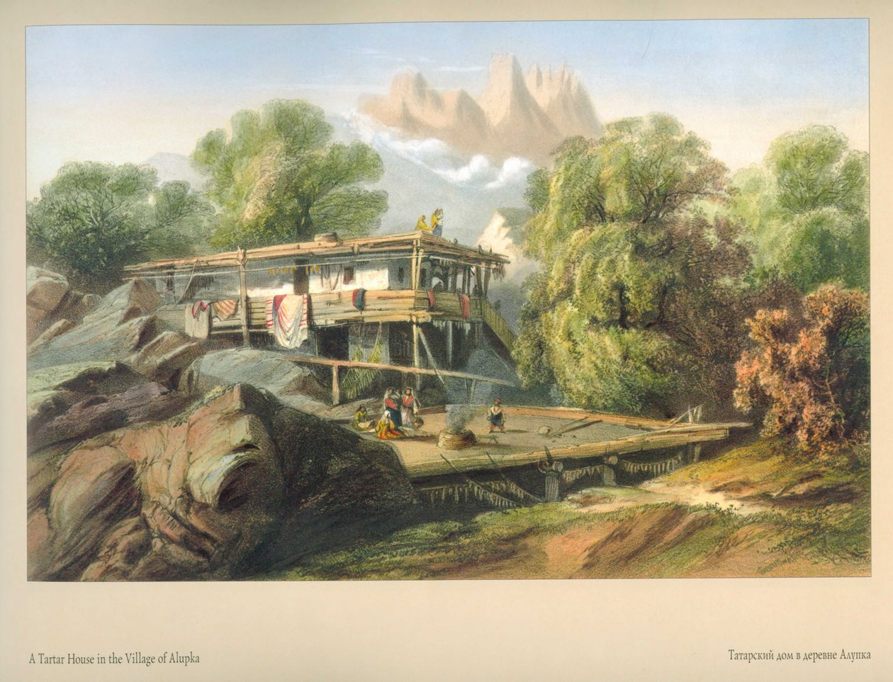 Carlo Bossoli. Maison tatare dans le village d
