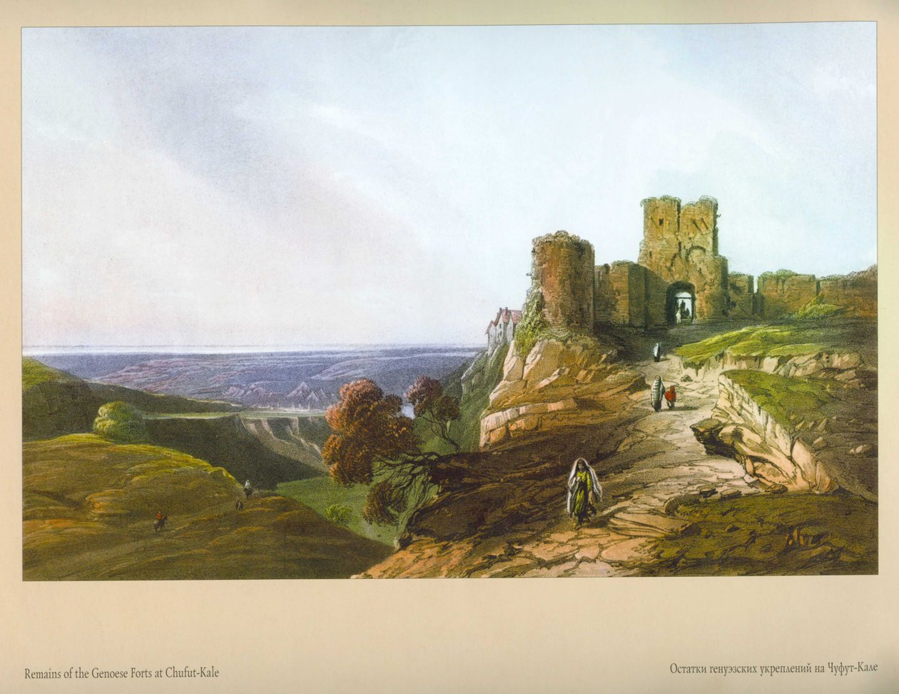 Carlo Bossoli. Chufut-Kale. Restes des fortifications génoises - Carlo Bossoli