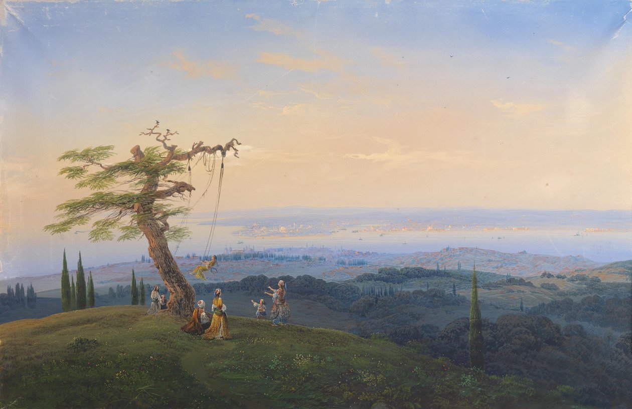 Plaisirs du soir aux portes de Constantinople - Carlo Bossoli