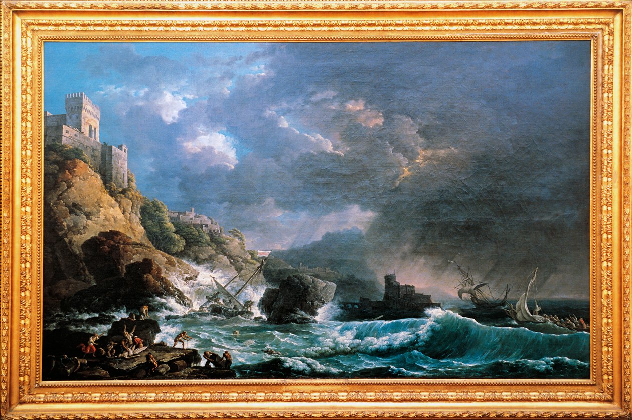 Naufrage dans une crique rocheuse, par Carlo Bonavia, Italie - Carlo Bonaria or Bonavia