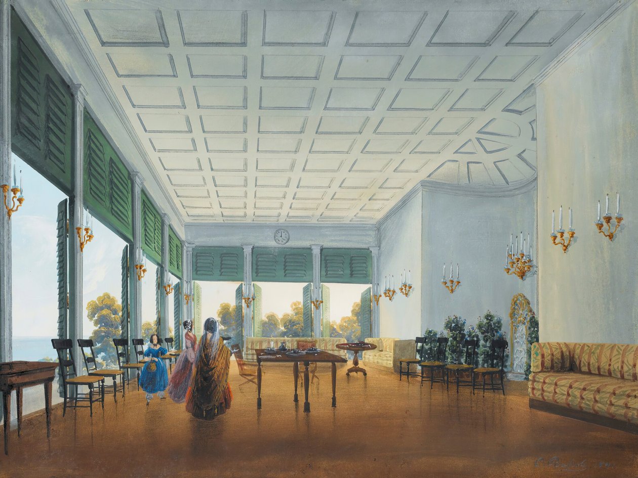 Intérieur du palais Naryshkin de Miskhor - Carlo Bossoli