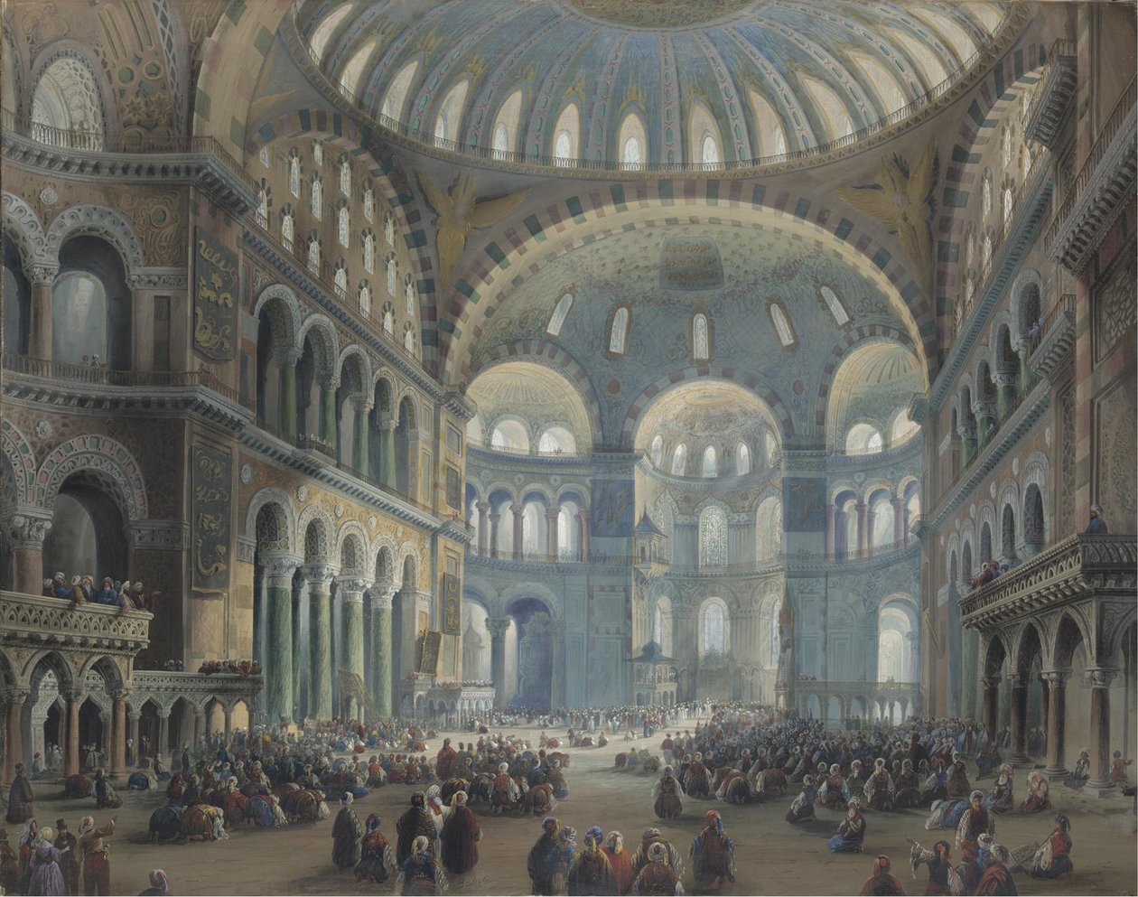Intérieur de la Sainte-Sophie à Constantinople - Carlo Bossoli