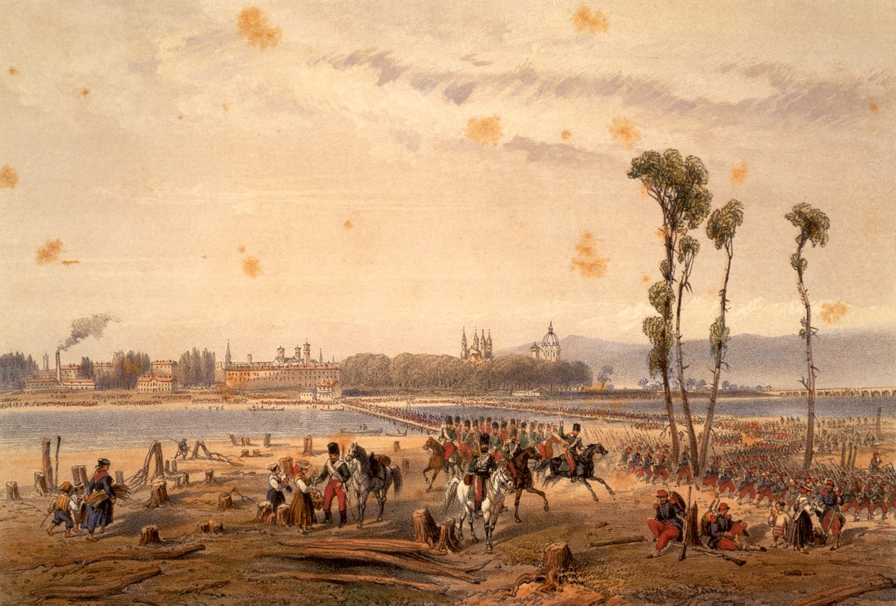 Les Français passant la Sesia à Vercelli en 1859 - Carlo Bossoli