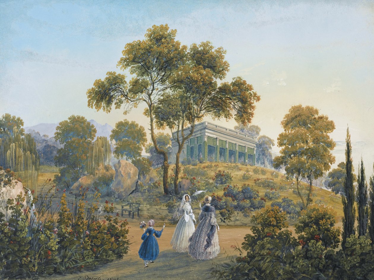 Vue de Miskhor, vers 1842 - Carlo Bossoli