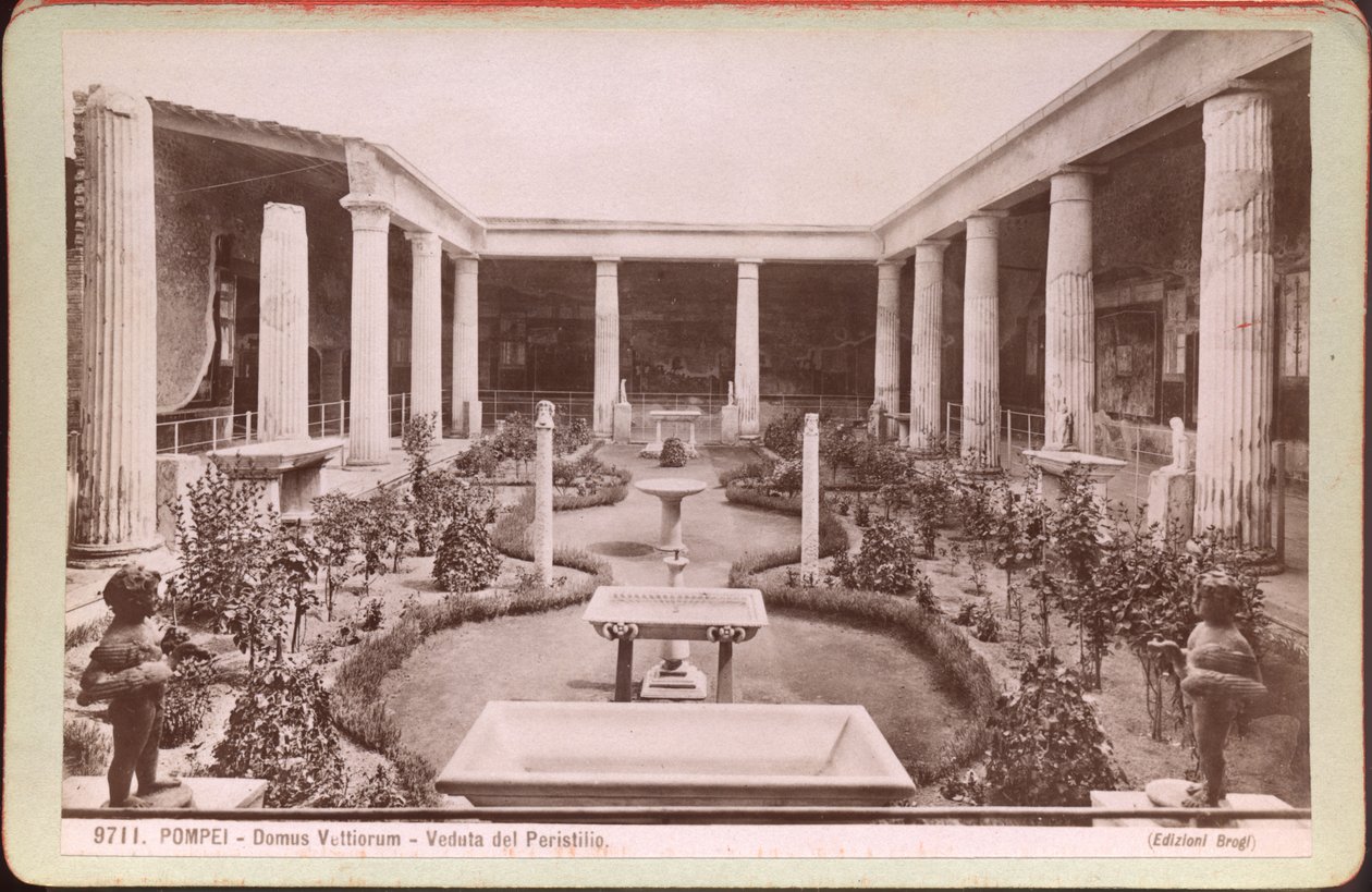 Maison des Vettii à Pompéi, vers 1880 (photographie) - Carlo Brogi
