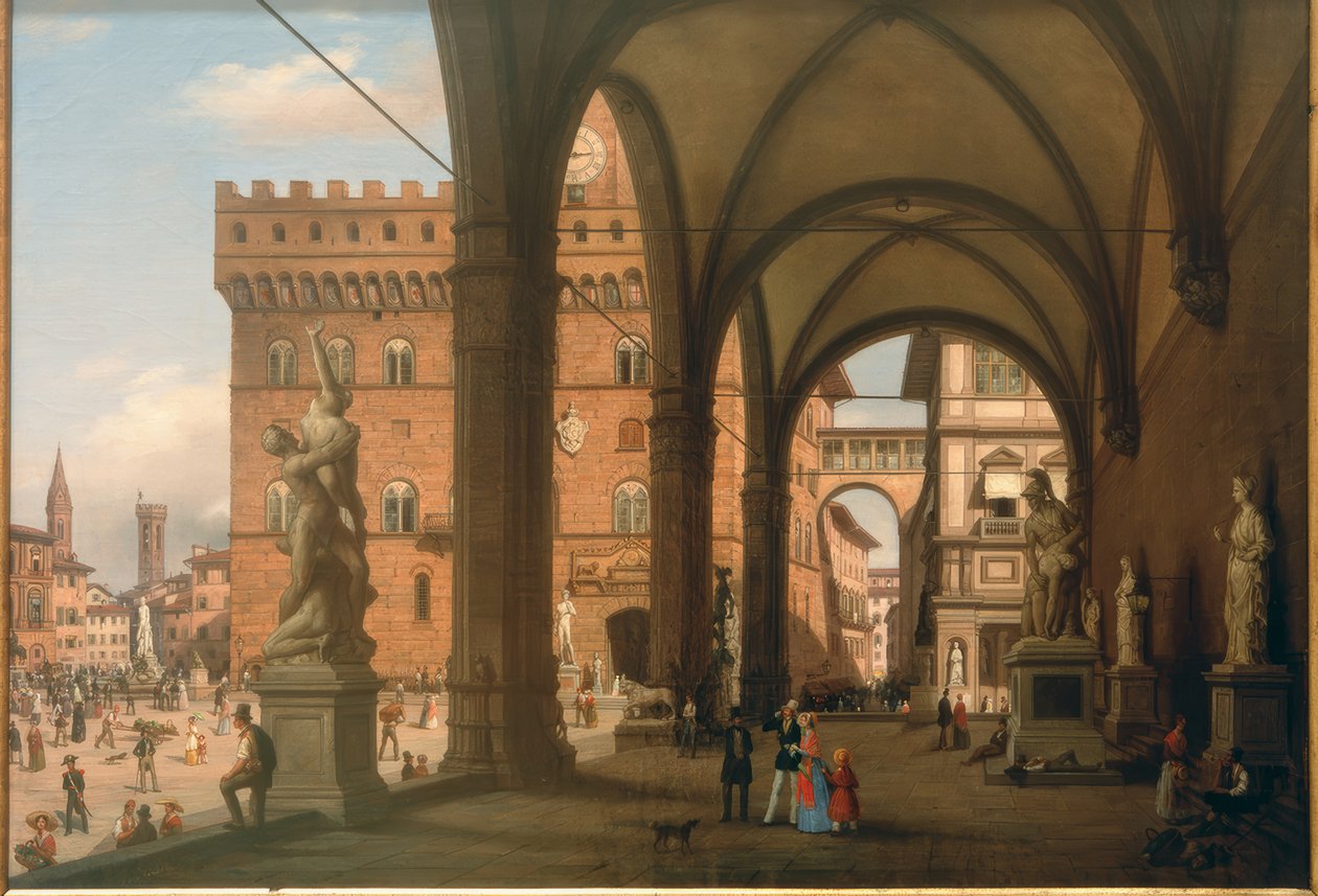 Vue de la Piazza del Granduca depuis la Loggia dei Lanzi - Carlo Canella