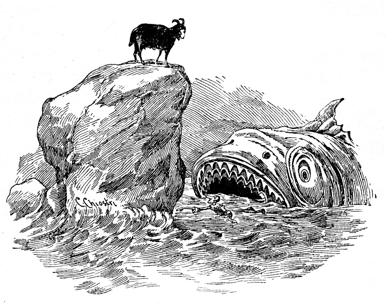 Illustration de Pinocchio par Carlo Chiostri (1863-1939), l'un des ...