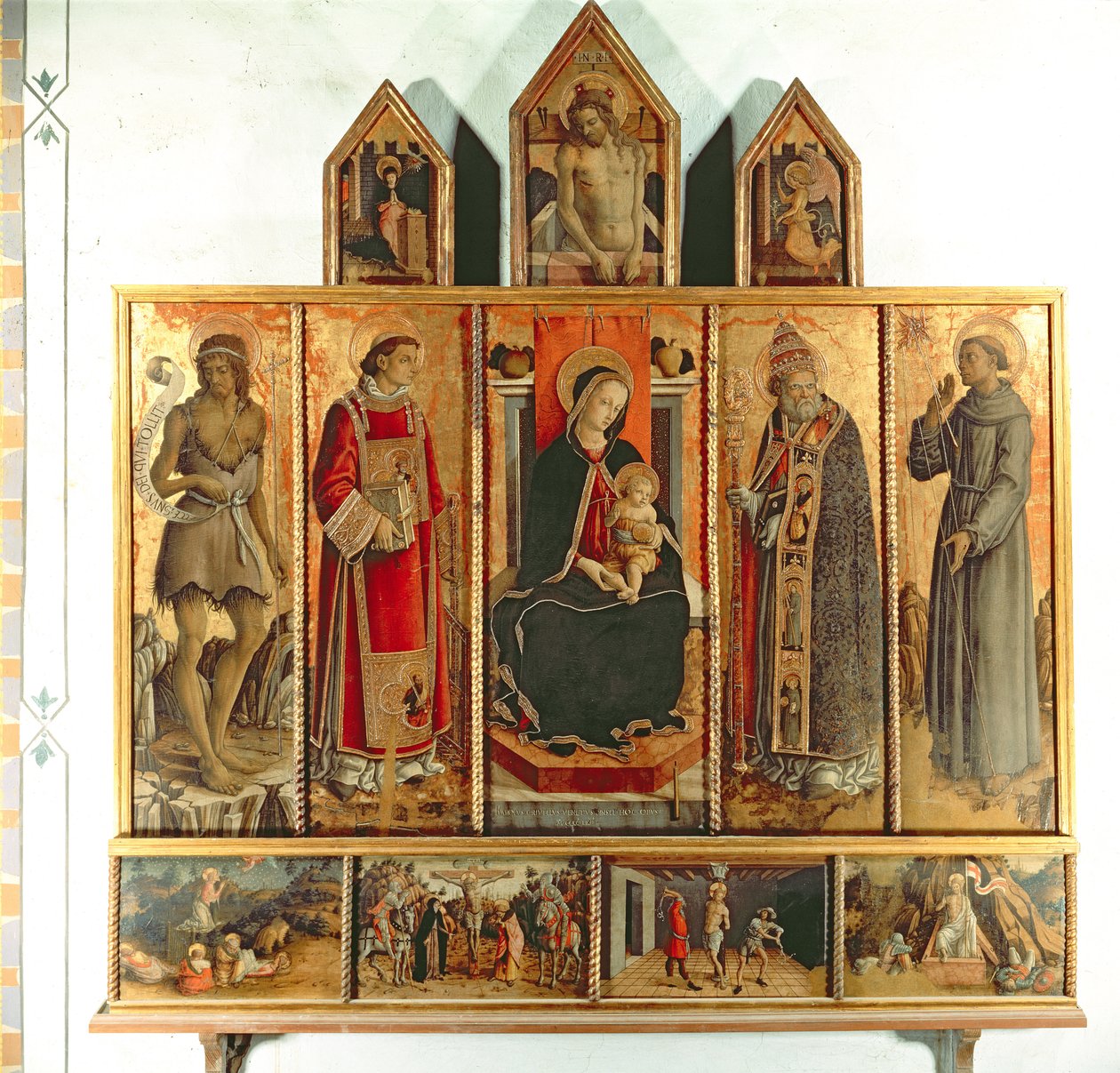 Madone et Enfant avec des saints, polyptyque, 1468 - Carlo Crivelli