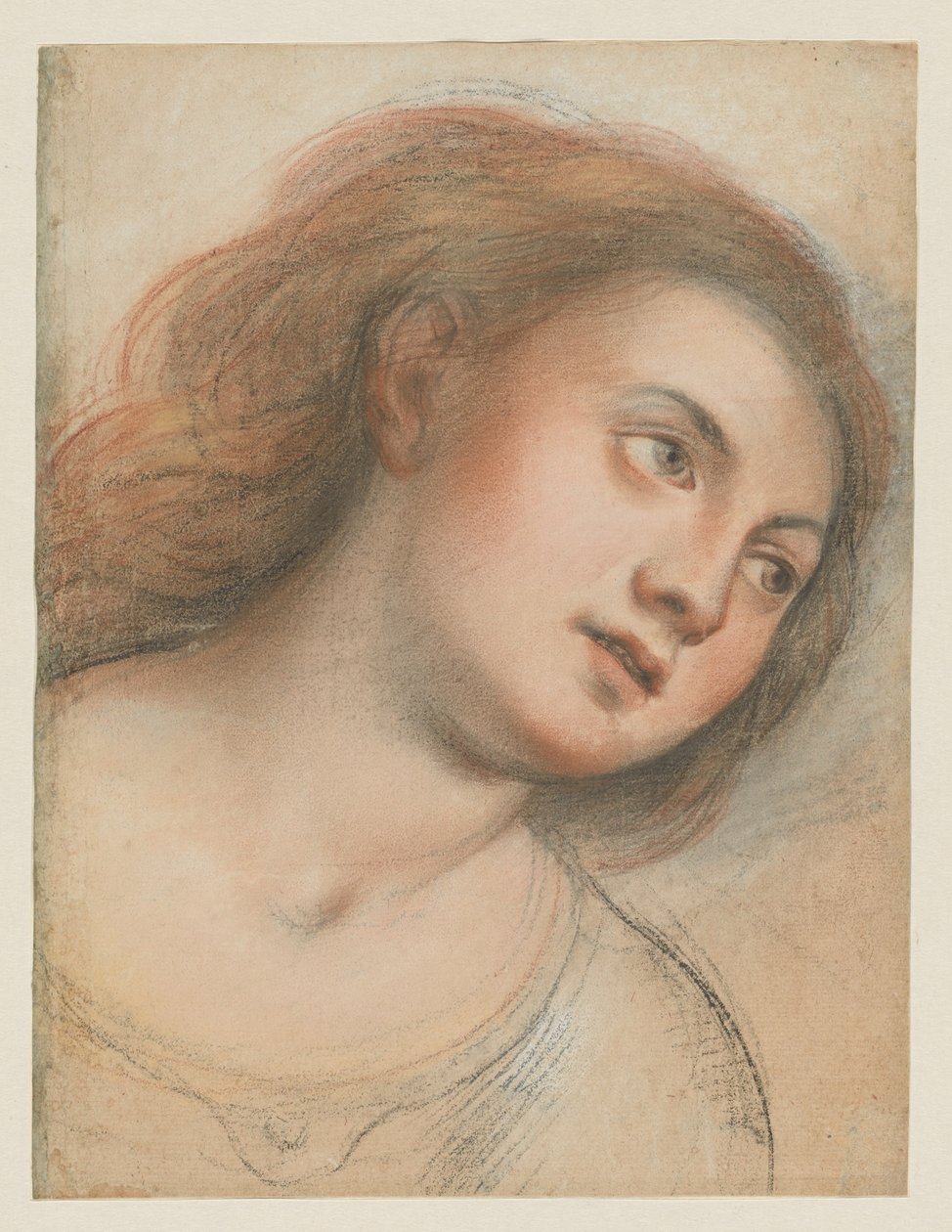 Étude pour tête féminine (verso); Tête du Christ (recto) - Carlo Francesco Nuvolone