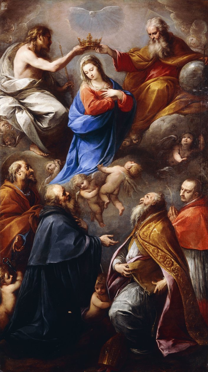 Le Couronnement de la Vierge avec les Saints Pierre, Paul, Ambroise et Charles Borromée - Carlo Francesco Nuvolone