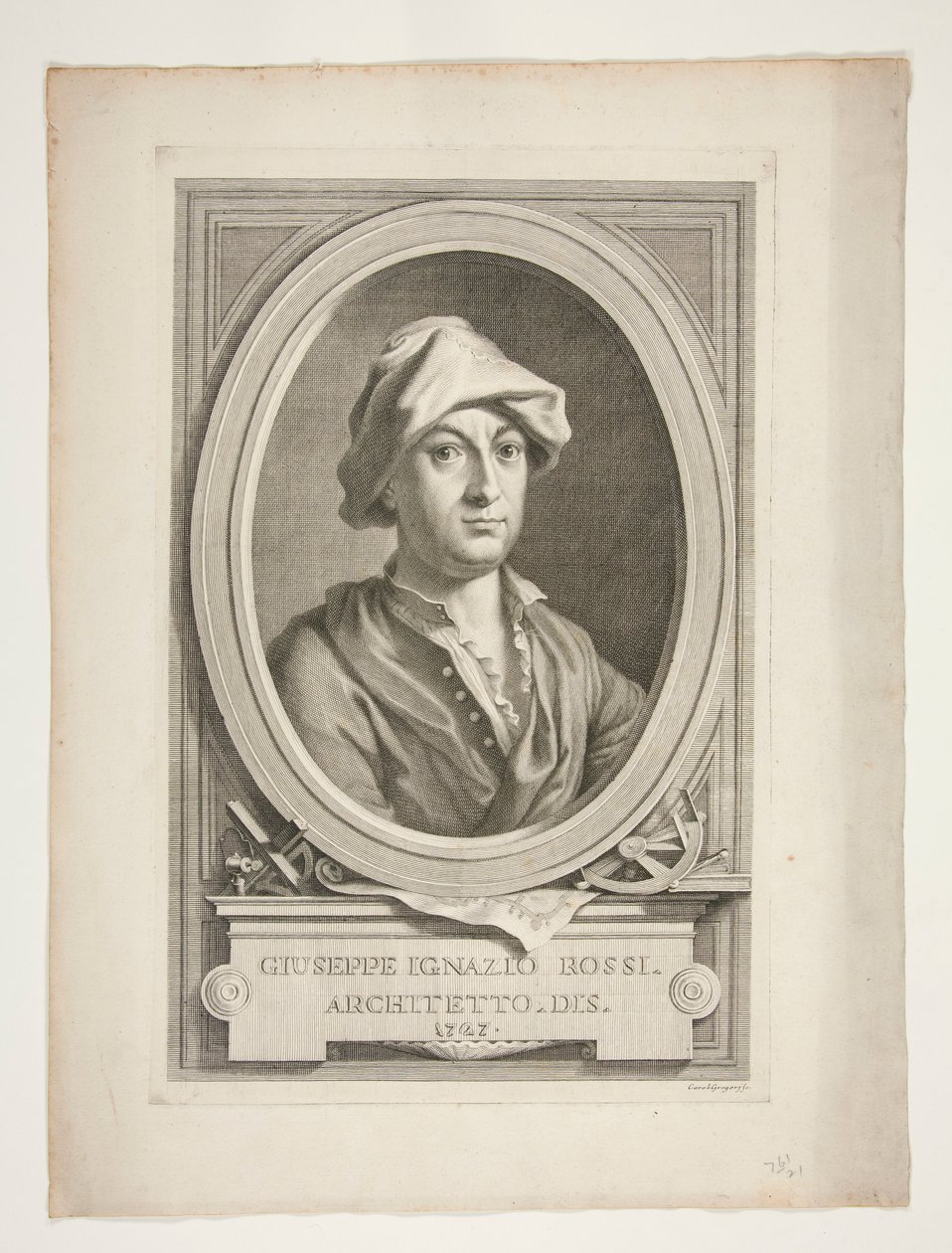 Portrait de Giuseppe Ignazio Rossi - Carlo Gregori