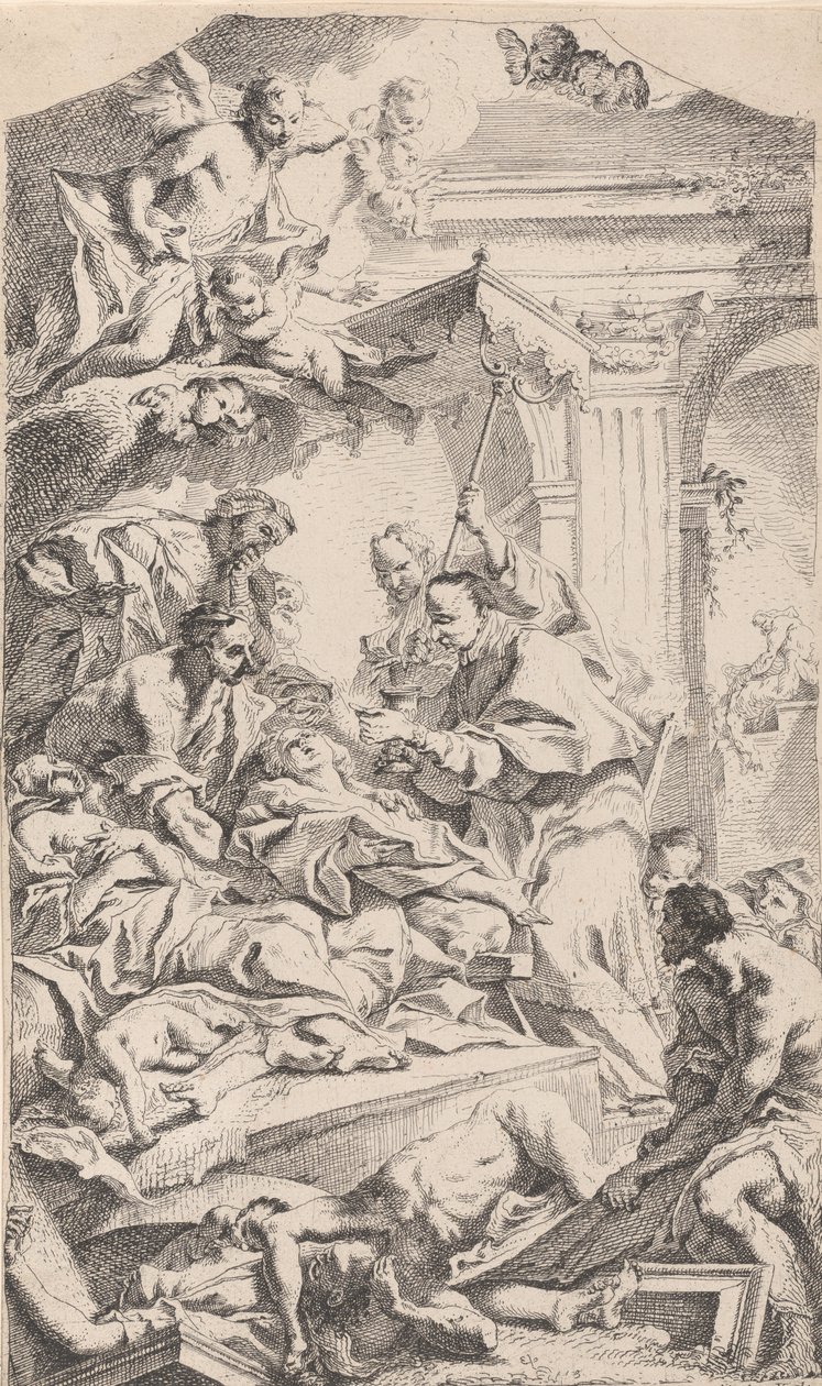 Saint Charles donnant la communion aux pestiférés - Carlo Innocenzo Carloni