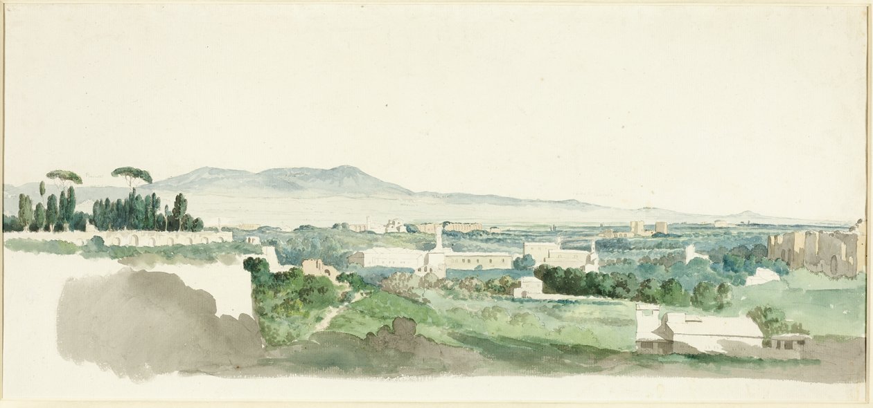 Vue depuis le Mont Palatin, Rome, les Collines Albaines au loin - Carlo Labruzzi