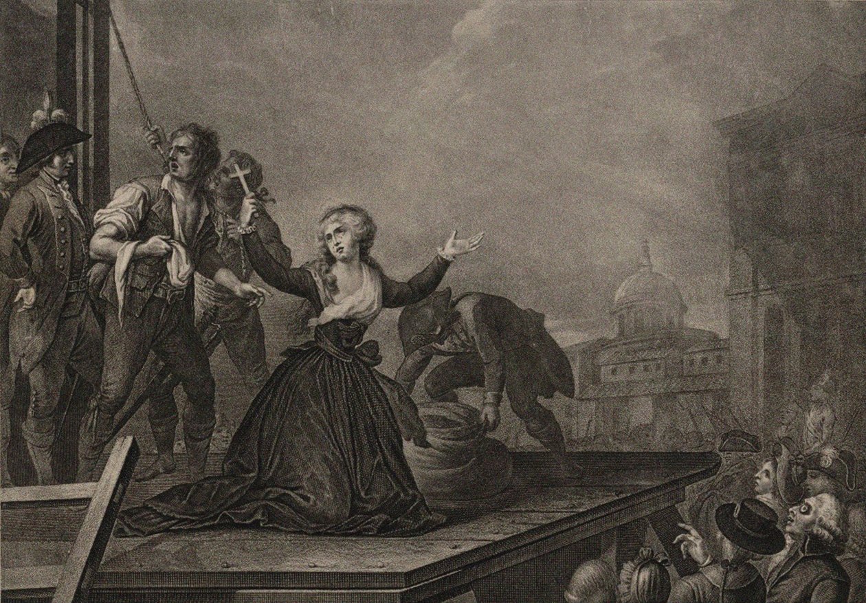 Madame Élisabeth de France, sœur du roi, avant la guillotine le 10 mai 1794, vers 1795 - Carlo Lasinio