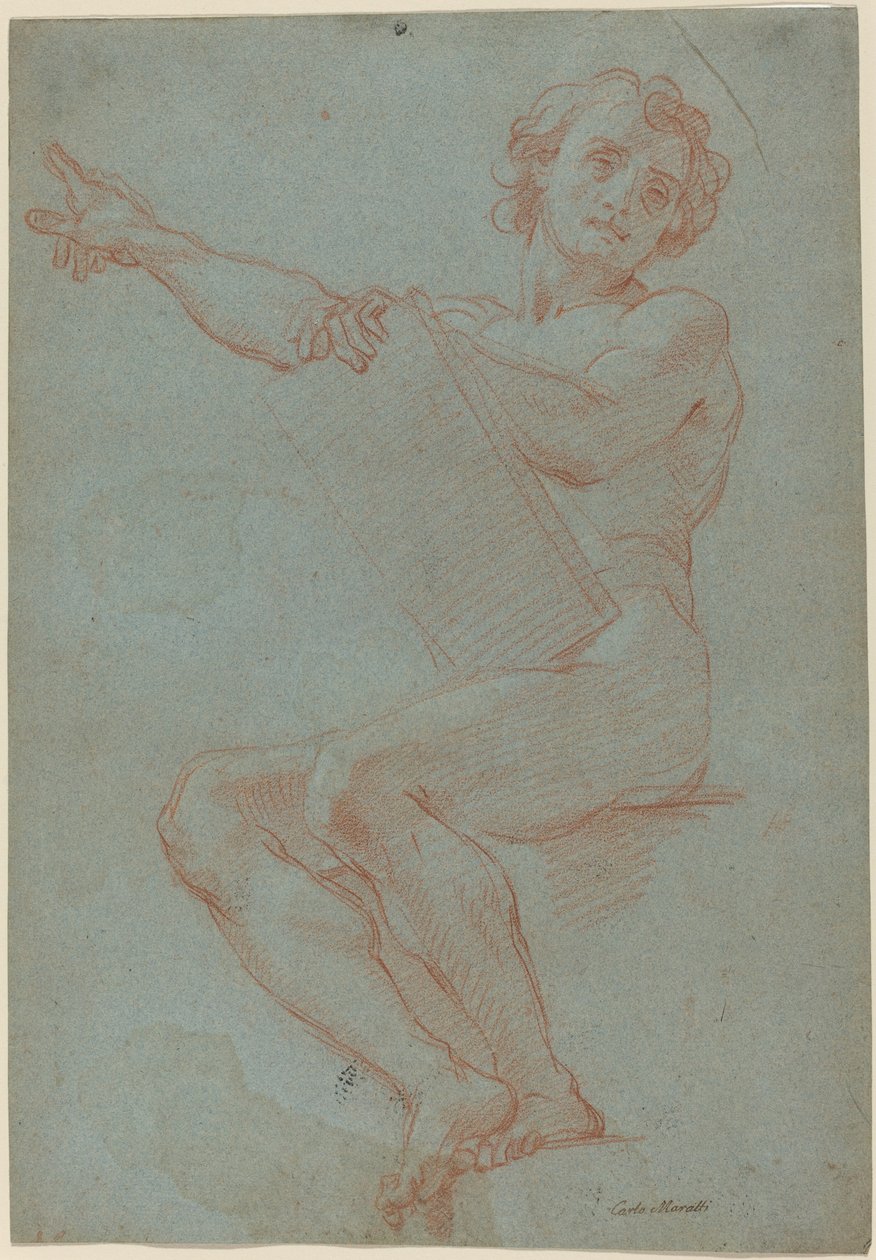 Homme assis tenant une tablette - Carlo Maratta