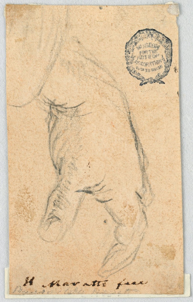 Dessin, Dessin : Une main gauche suspendue, 1650-1700 - Carlo Maratti