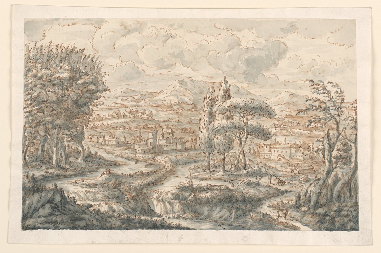 Dessin, Vallée, 1750-70 - Carlo Marchionni