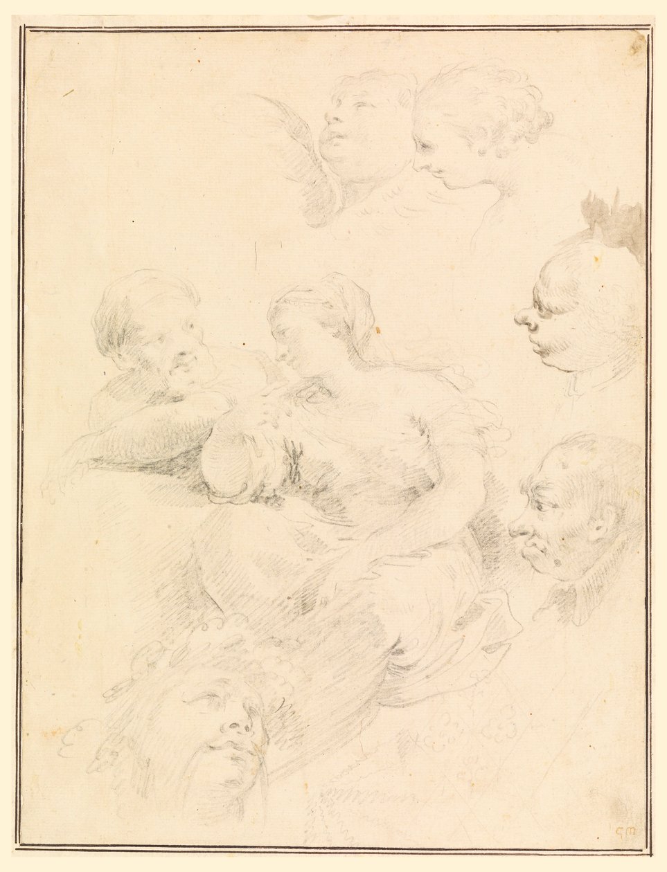 Dessin, esquisses figuratives, 1775 - Carlo Marchionni