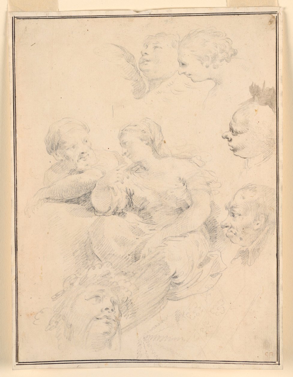 Dessin, esquisses figuratives, 1775 - Carlo Marchionni