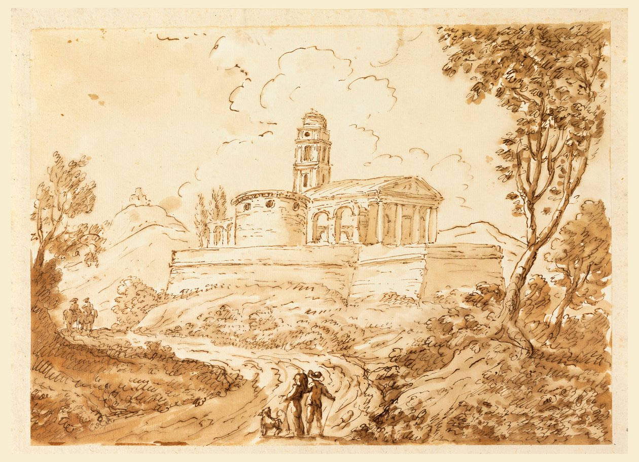 Dessin, Figures sur la route, milieu du XVIIIe siècle-fin du XVIIIe siècle - Carlo Marchionni