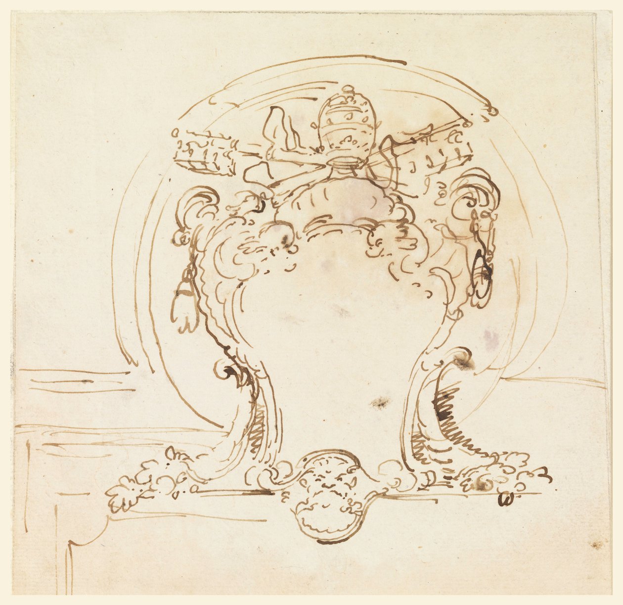 Dessin, écusson papal, 1740-58 - Carlo Marchionni
