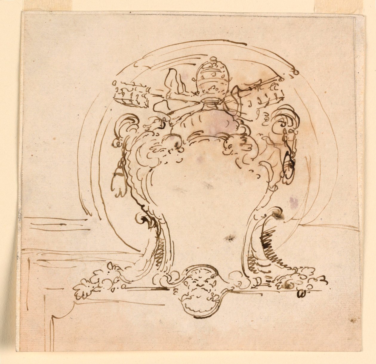 Dessin, écusson papal, 1740-58 - Carlo Marchionni