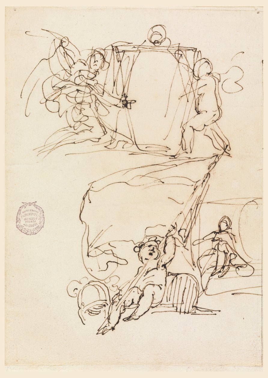 Dessin, Trois esquisses, avant 1775 - Carlo Marchionni