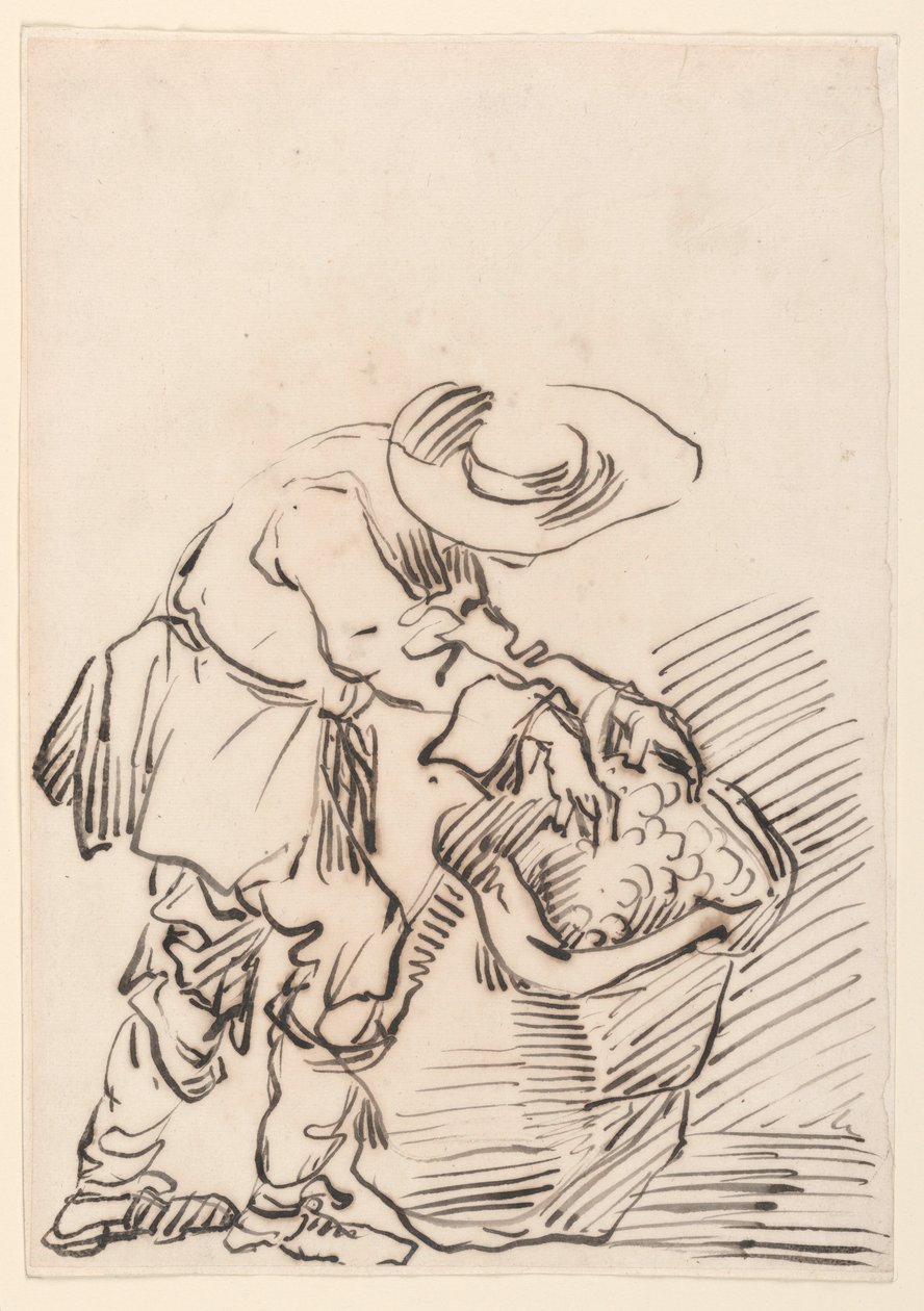Dessin, paysan travaillant, 1728-78 - Carlo Marchionni