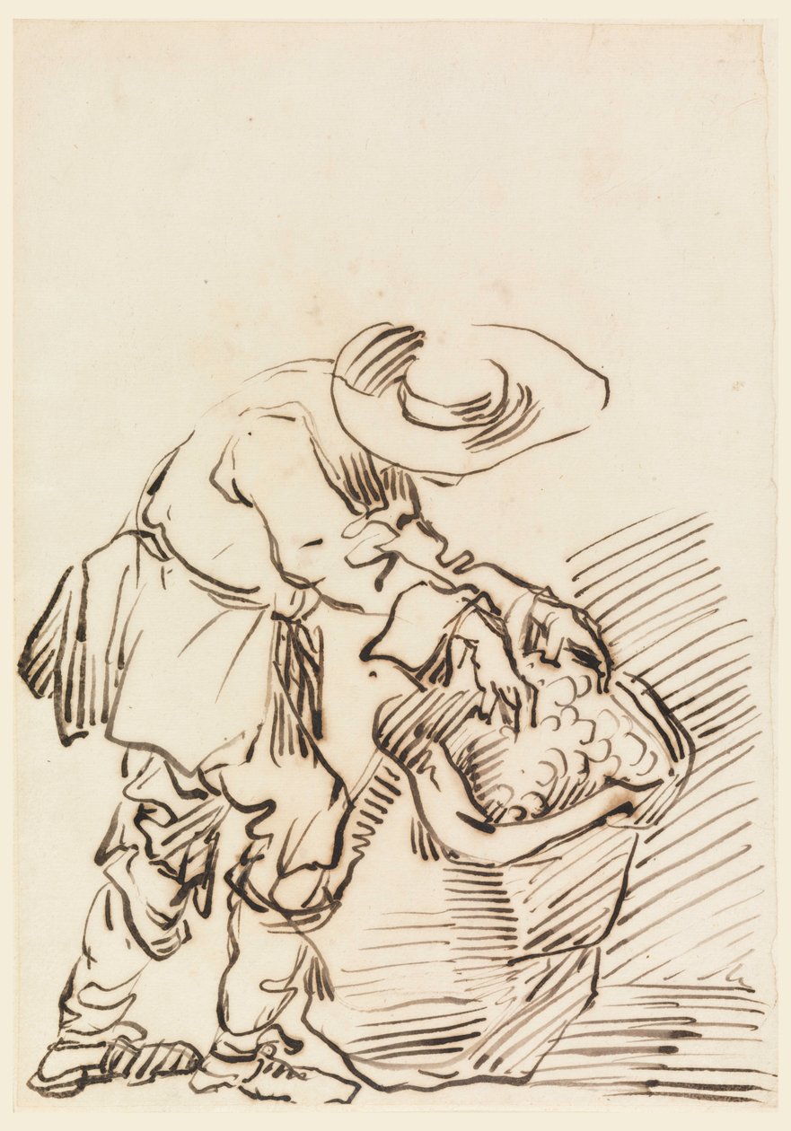 Dessin, paysan travaillant, 1728-78 - Carlo Marchionni