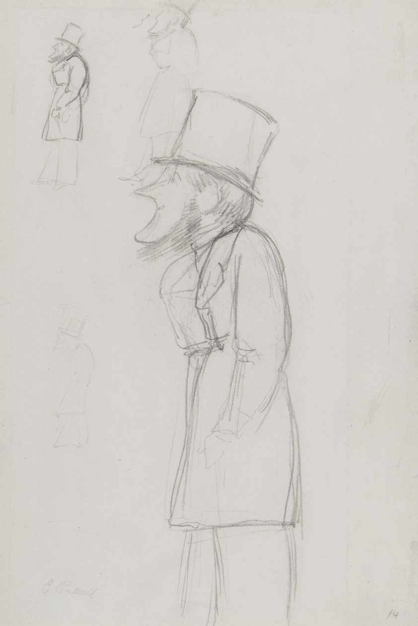 Esquisse pour une caricature, possiblement de G. Russell - Carlo Pellegrini